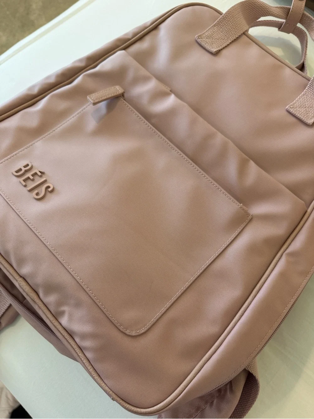BÉIS 'The Expandable Backpack' in Atlas Pink